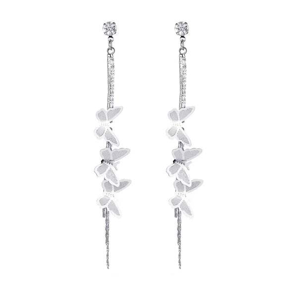 New Earrings Temperament Long Three Tassel Earrings Personality Simple Wild Butterfly Earrings Wholesale Nihaojewelry