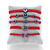 New Evil Eye Blue Eye Bracelet With Red Rope For Unisex Featuring Simple And Geometric Style Creative Palm And Two Round Beads Design