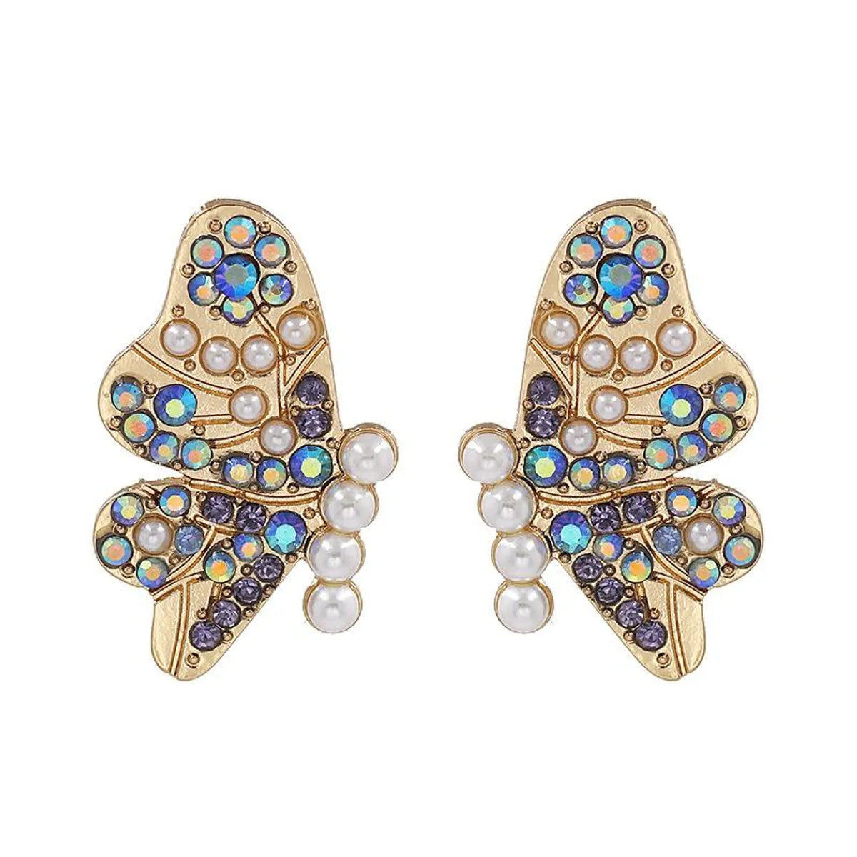 New Exaggerated Earrings Butterfly Diamond Earrings Wholesale