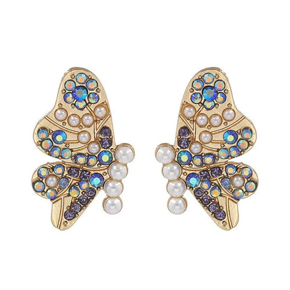 New Exaggerated Earrings Butterfly Diamond Earrings Wholesale