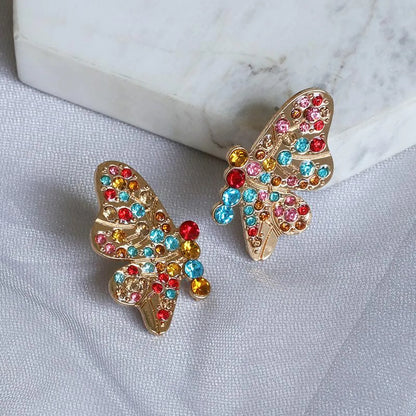 New Exaggerated Earrings Butterfly Diamond Earrings Wholesale