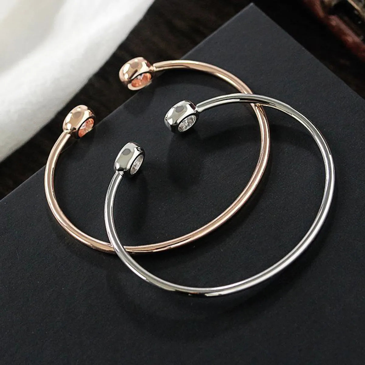 Simple Style Geometric Metal Diamond Artificial Gemstones Women's