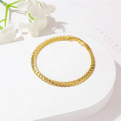 New Exquisite Embossed Chain Simple Metal Twist Chain Men's Bracelet