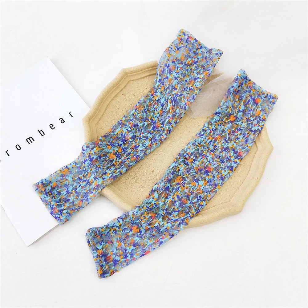 New Fairy Printed Lace Hand Sleeve Thin Section Korean Ice Silk Sleeve Arm Guard Sleeve Summer Wholesale Nihaojewelry