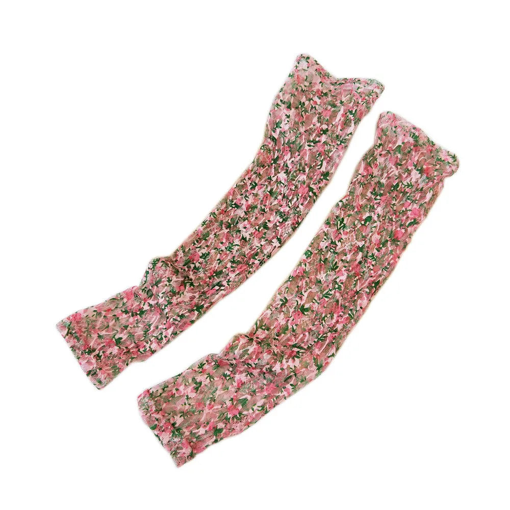 New Fairy Printed Lace Hand Sleeve Thin Section Korean Ice Silk Sleeve Arm Guard Sleeve Summer Wholesale Nihaojewelry