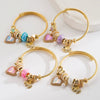 New Fashion Adjustable Unisex Alloy Bracelet With Diamond Set Elephant Love Pendant And Geometric Style
