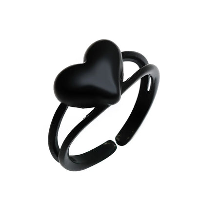 New Fashion Black Peach Heart Multi-layer Ring Wholesale Gooddiy