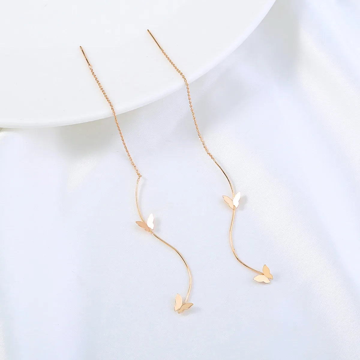 New Fashion Butterfly Element Pendant Geometric Copper Ear Line Pair