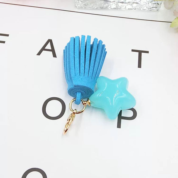 New Fashion Candy Color Acrylic Fivepointed Star Tassel Mobile Phone Shell Jewelry Accessories Semimanual