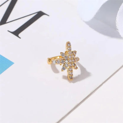 Wholesale Jewelry Fashion Star Copper Artificial Gemstones Plating Earrings