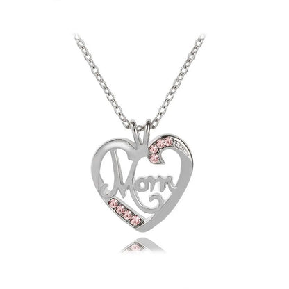 New Fashion Creative Mother'S Day Gift Mom Love Diamond Pendant Necklace Nihaojewelry Wholesale