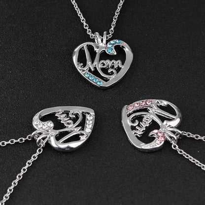 New Fashion Creative Mother'S Day Gift Mom Love Diamond Pendant Necklace Nihaojewelry Wholesale