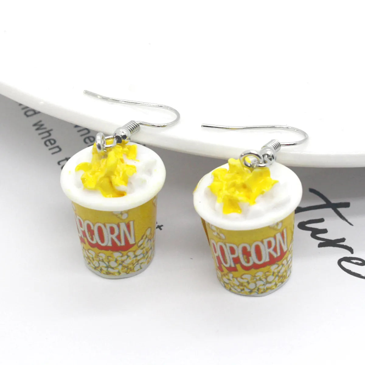 New Fashion Creative Simulation Resin Popcorn Earrings Women