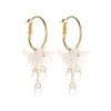 Fashion Flower Plating Alloy Artificial Gemstones Earrings