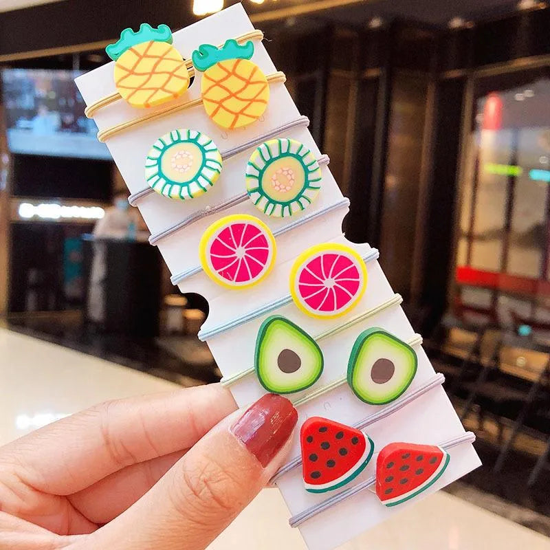 New Fashion Cute Acrylic Vegetables And Fruits Cheap Scrunchies Set Wholesale