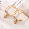 New Fashion Diy Unisex Adjustable Diamond Geometric Bees Pendant Alloy Stainless Steel Bracelet