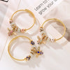 New Fashion Diy Unisex Adjustable Diamond Geometric Bees Pendant Alloy Stainless Steel Bracelet