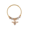 New Fashion Diy Unisex Adjustable Diamond Geometric Bees Pendant Alloy Stainless Steel Bracelet