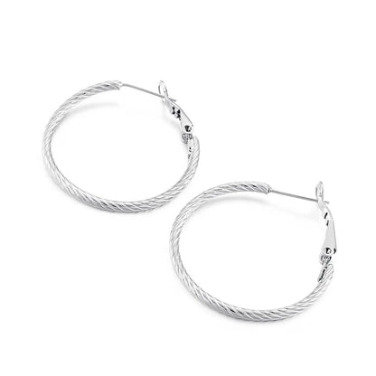 New Fashion European And American Twist Pattern Stainless Steel Earrings Wholesale