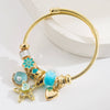 New Fashion Geometric Alloy Bracelet With Diamond Star Shell Pendant Set With Diamonds Unisex