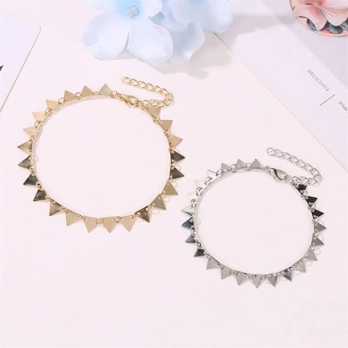 New Fashion Geometric Ladies Anklet Punk Style Triangle Anklet Wholesale