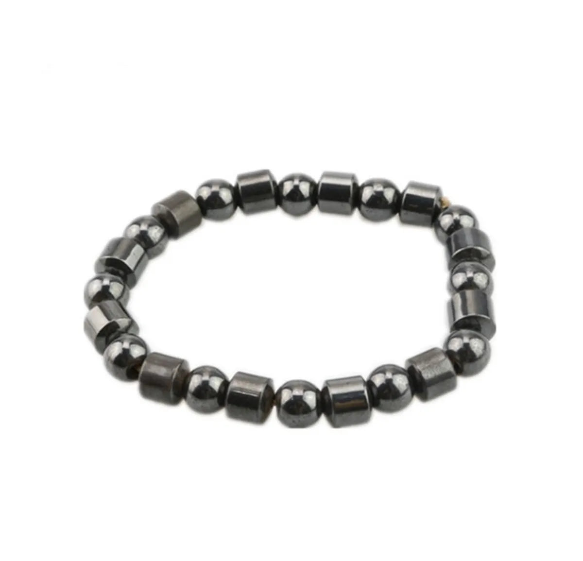 New Fashion Grey Beaded Magnet Simple Metal Bracelet Ornament