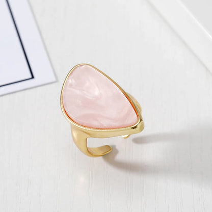 New Fashion Imitation Agate Piece Ring Abalone Shell Ring Wholesale