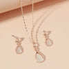 New Fashion Jewelry Gem Necklace Earrings Suit Cat's Eye Stone Accessories A Set Of