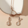 New Fashion Jewelry Gem Necklace Earrings Suit Cat's Eye Stone Accessories A Set Of