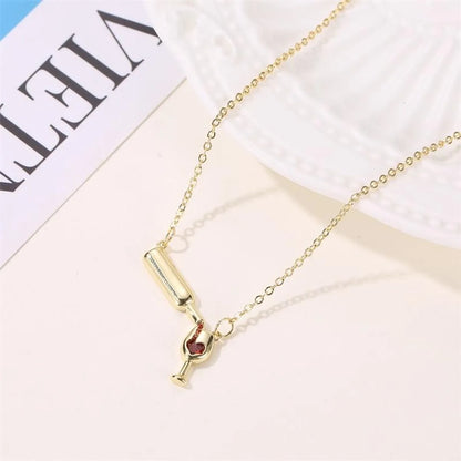 Simple Style Wine Bottle Alloy Copper Plating Women's Necklace