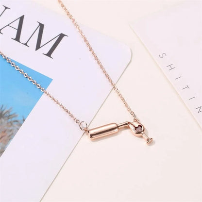 Simple Style Wine Bottle Alloy Copper Plating Women's Necklace