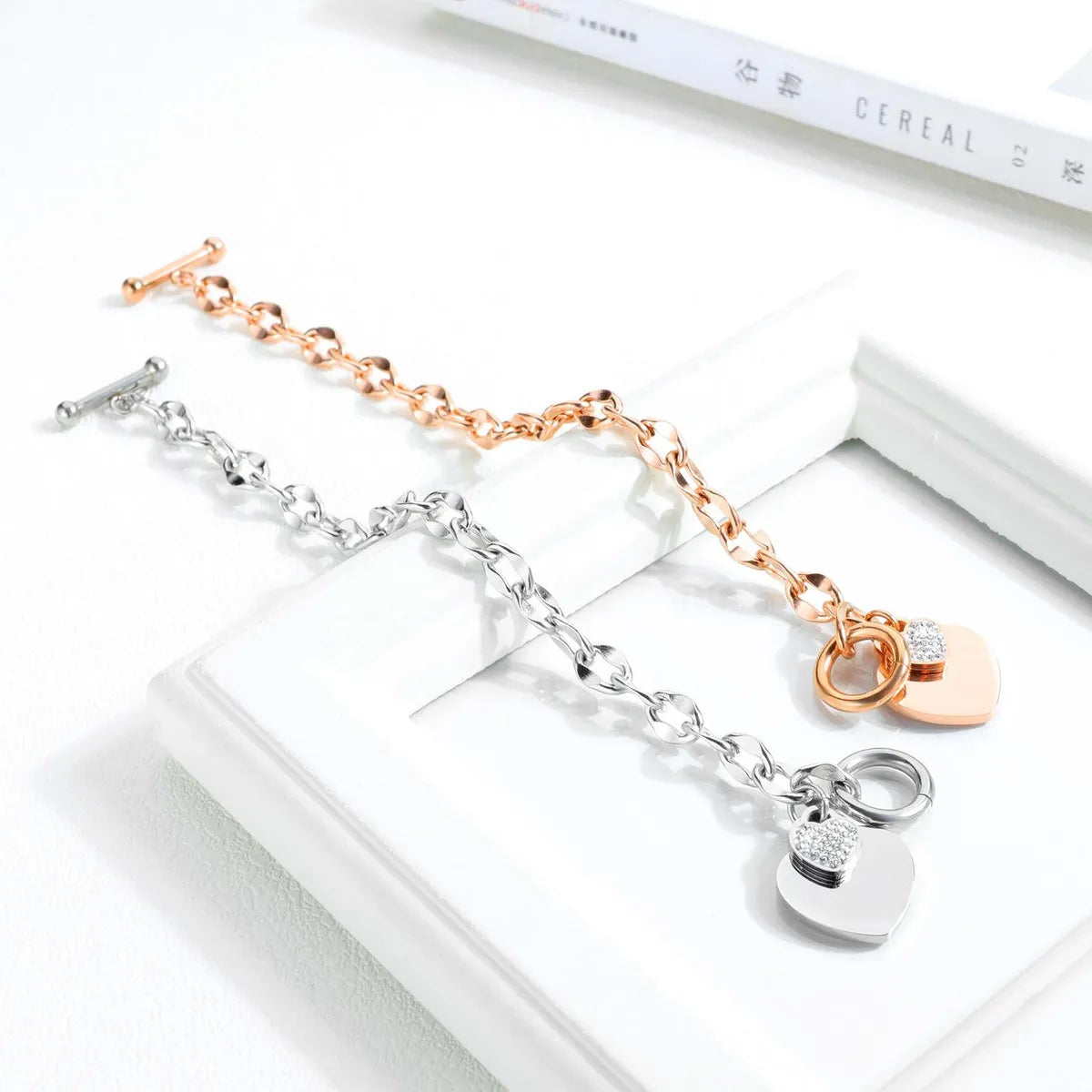 New Fashion Love Stainless Steel Bracelet Rose Gold Plated Diamond Jewelry Ot Buckle Titanium Steel Bracelet