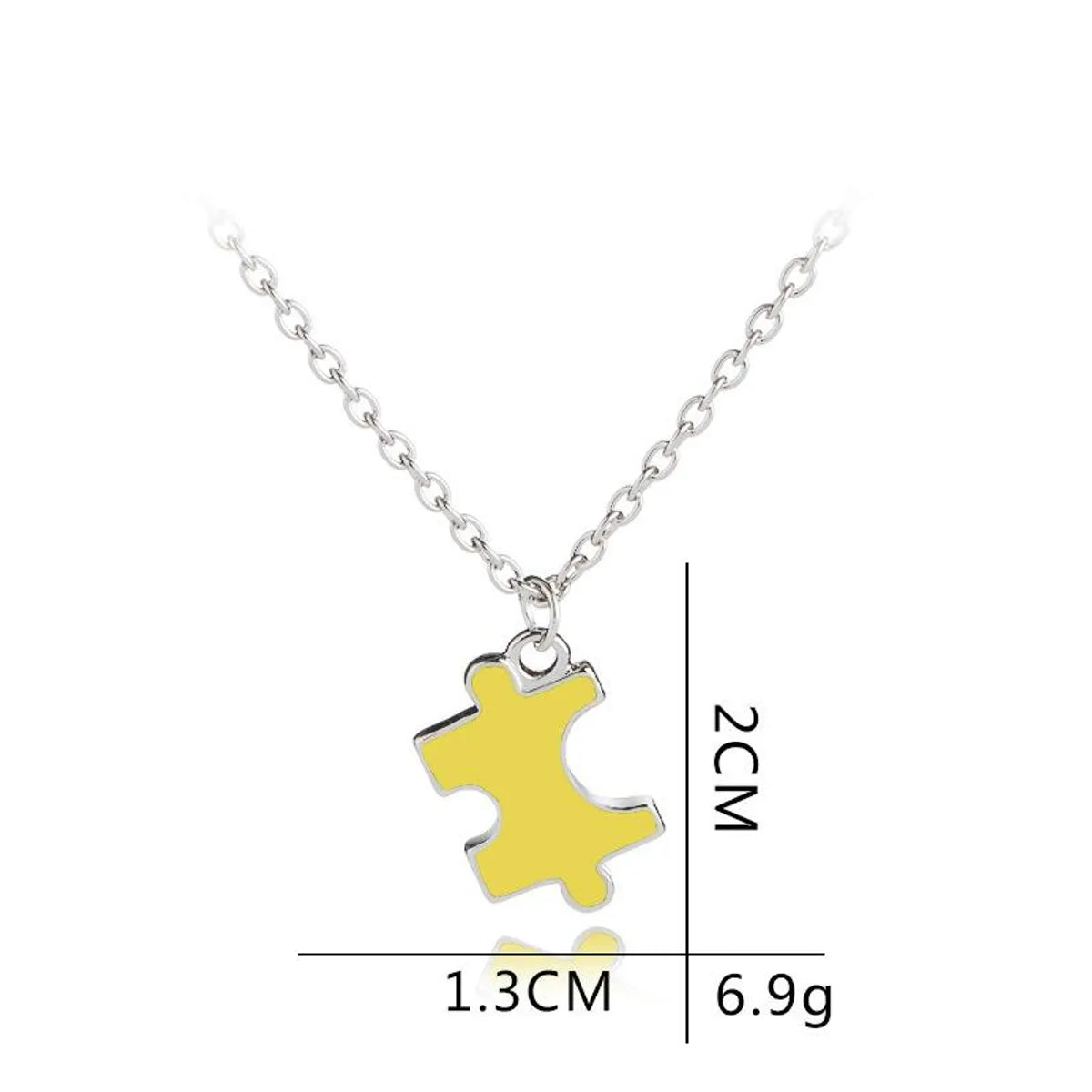 New Fashion Oil Drop Puzzle Pendant Necklace Four-Color Stitching Bestfriend Good Friend Girlfriend Necklace Set