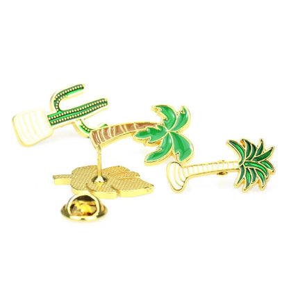 New Fashion Plant Coconut Tree Cactus Leaves Alloy Brooch Wholesale