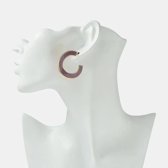 New Fashion S925 Silver Needle Colorful Dripping Alloy Earrings Fashion Generous C-Shaped Earrings Wholesale