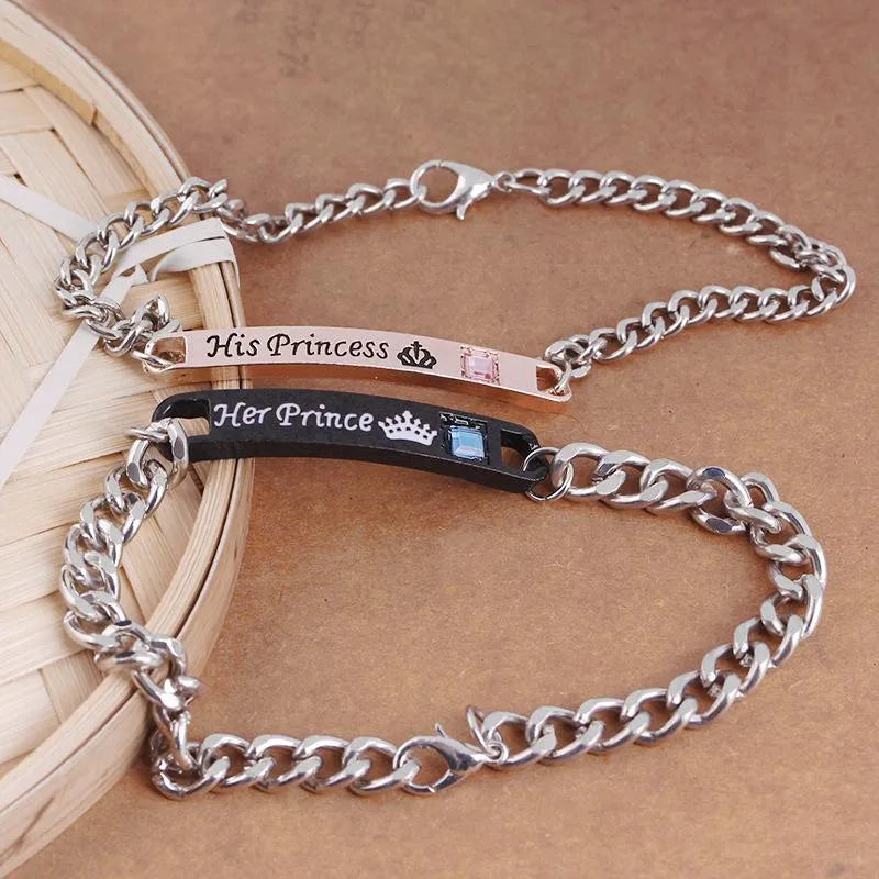 New Fashion Simple Crown Couple Bracelet Wholesale