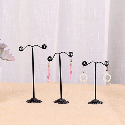 New Fashion Simple  Iron Art Metal Earring Holder Three-Piece Counter Hanging Ear Line Shelf Earring Storage Display Shelf Wholesale