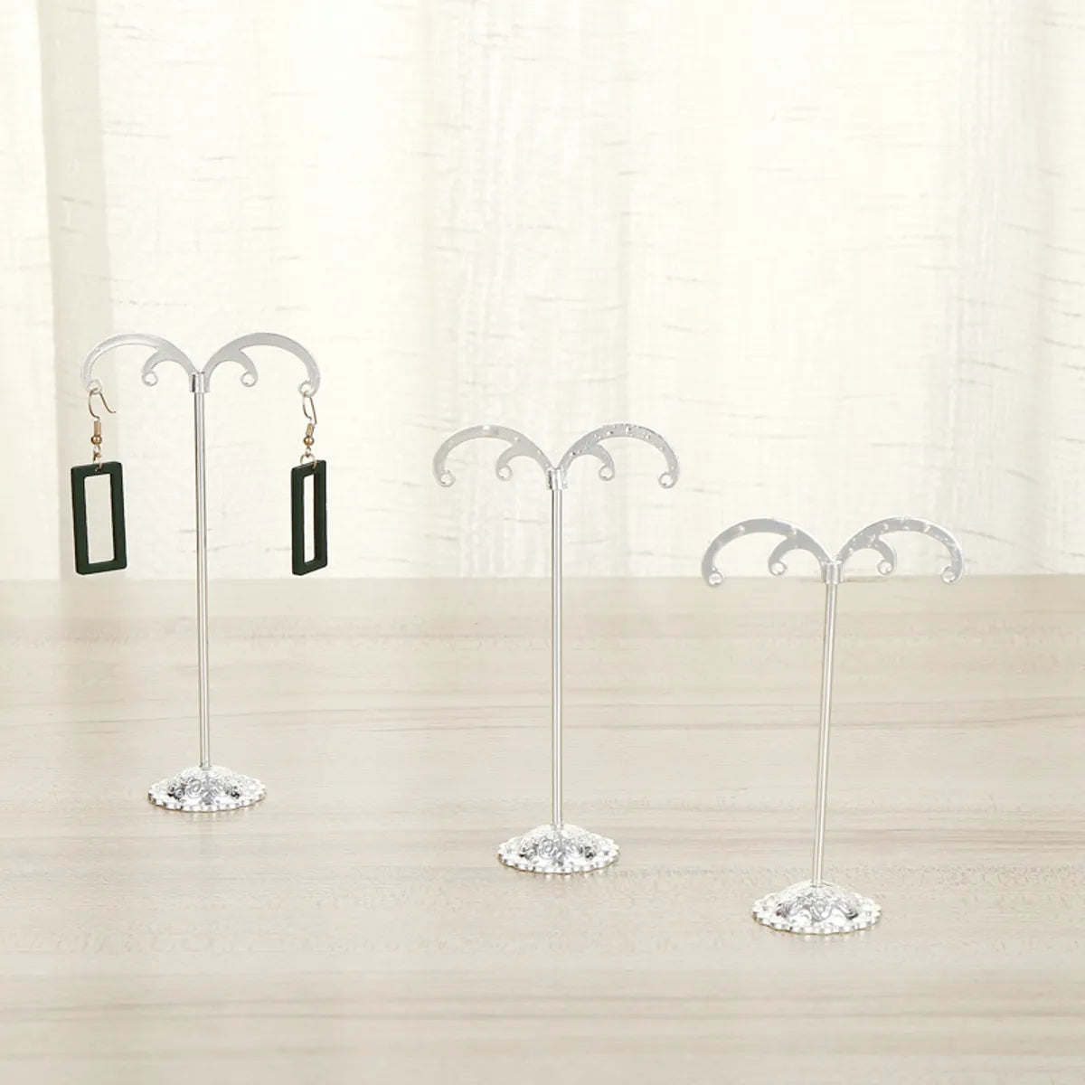 New Fashion Simple  Iron Art Metal Earring Holder Three-Piece Counter Hanging Ear Line Shelf Earring Storage Display Shelf Wholesale