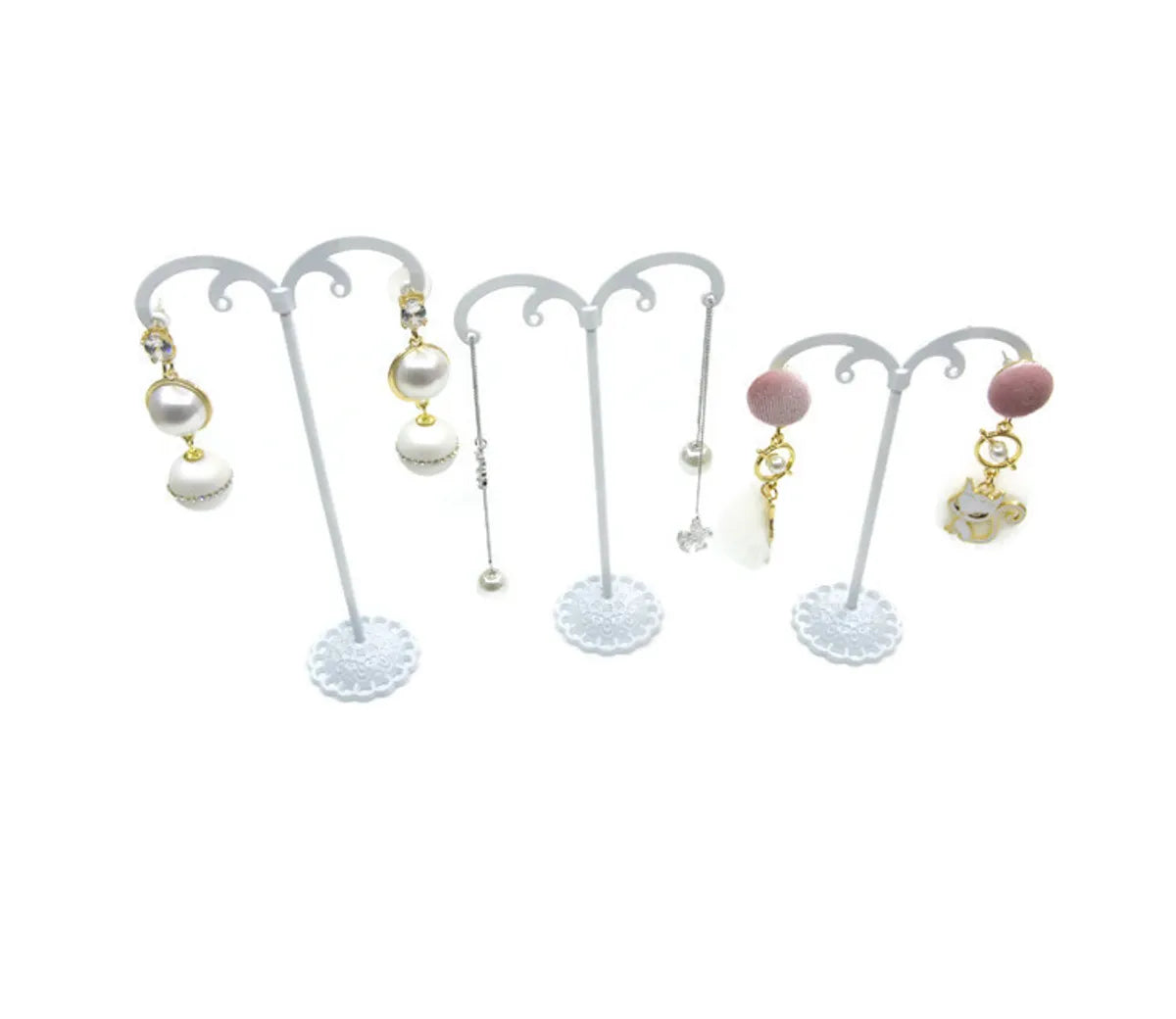 New Fashion Simple  Iron Art Metal Earring Holder Three-Piece Counter Hanging Ear Line Shelf Earring Storage Display Shelf Wholesale