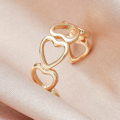 New Fashion Simple Style Open Irregular Hollow Love Ring