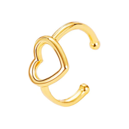 New Fashion Simple  Temperament Hollow Love Ear Clips Without Pierced Earrings Sweet Heart-Shaped Ear Bone Clip Earrings Nihaojewelry Wholesale