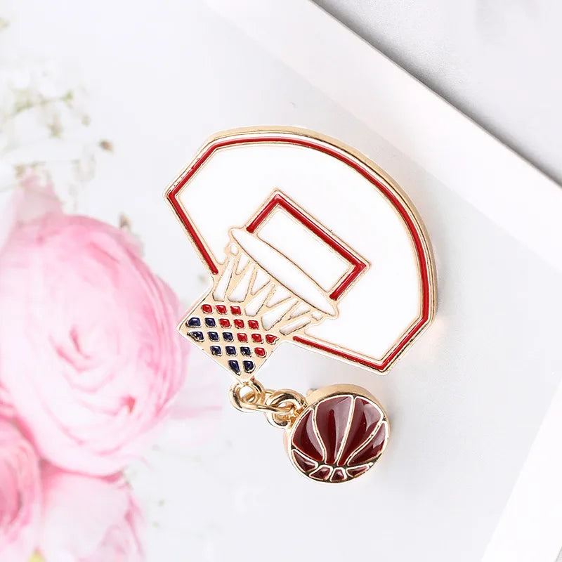 New  Fashion Sports Style  Basketball Box Brooch