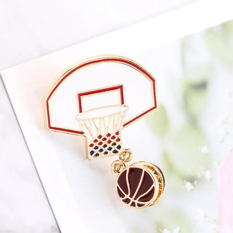 New  Fashion Sports Style  Basketball Box Brooch