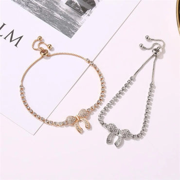 New Fashion Wild Bracelet Inlaid With Diamond Butterfly Bracelet Fashion Crystal Adjustment Bead Bracelet