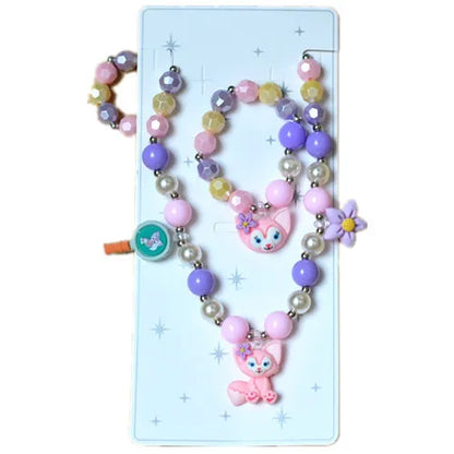 New Flower Mirror Ling Na Belle Cartoon Necklace Bracelet Earrings Ring Set Jewelry Factory Direct Sales