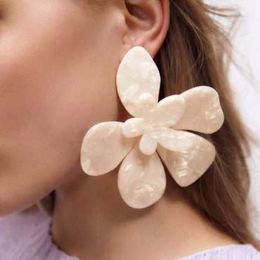 Fashion Flower Resin No Inlaid Earrings