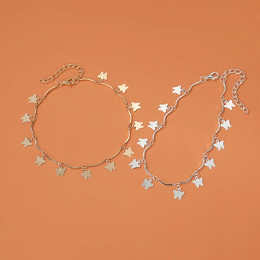 Simple Style Butterfly Alloy Plating No Inlaid Women'S Anklet