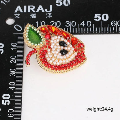 New Fruit Apple Earrings Diamond Earrings Wholesale