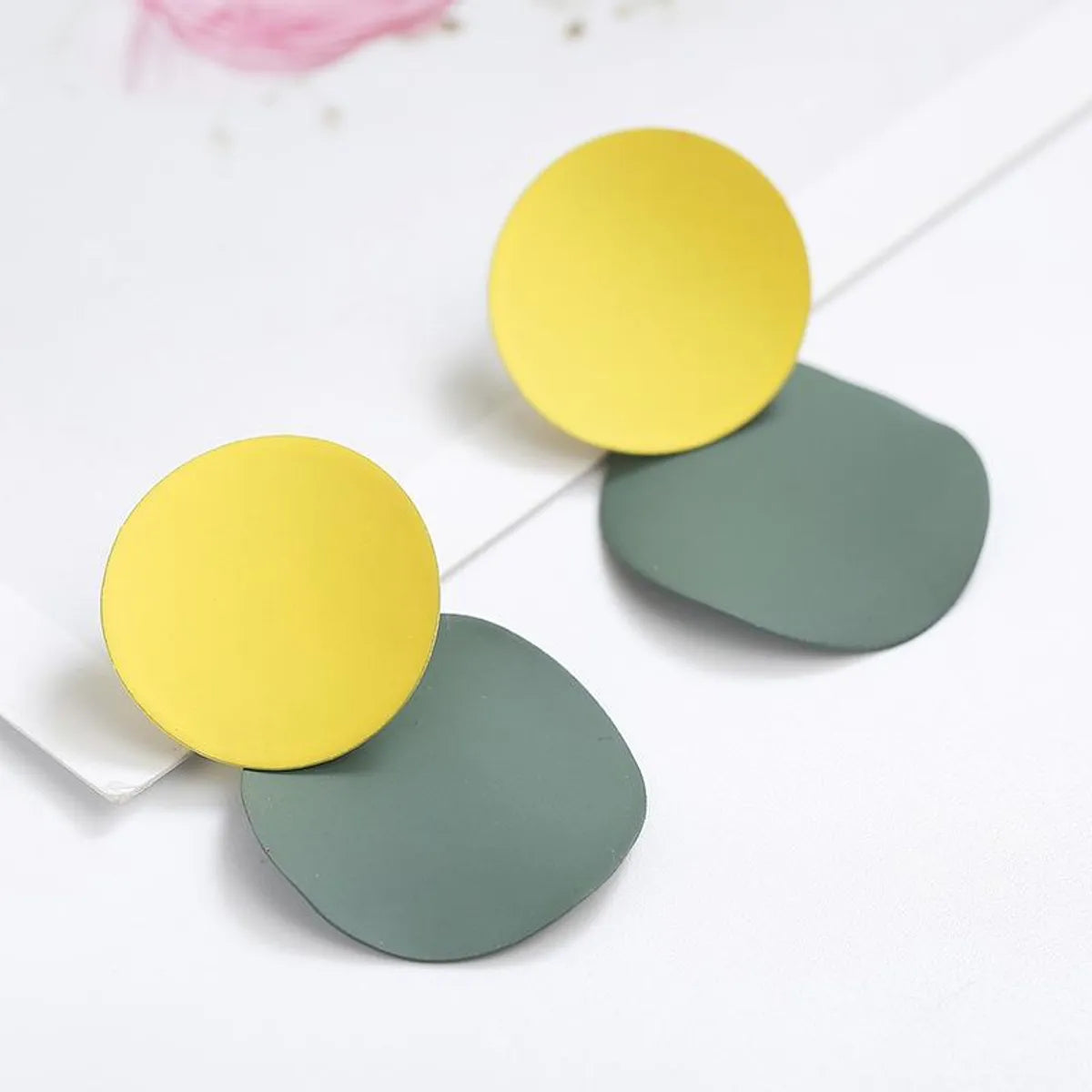 New Geometric Embossed Round Alloy Earrings Nhpf147181