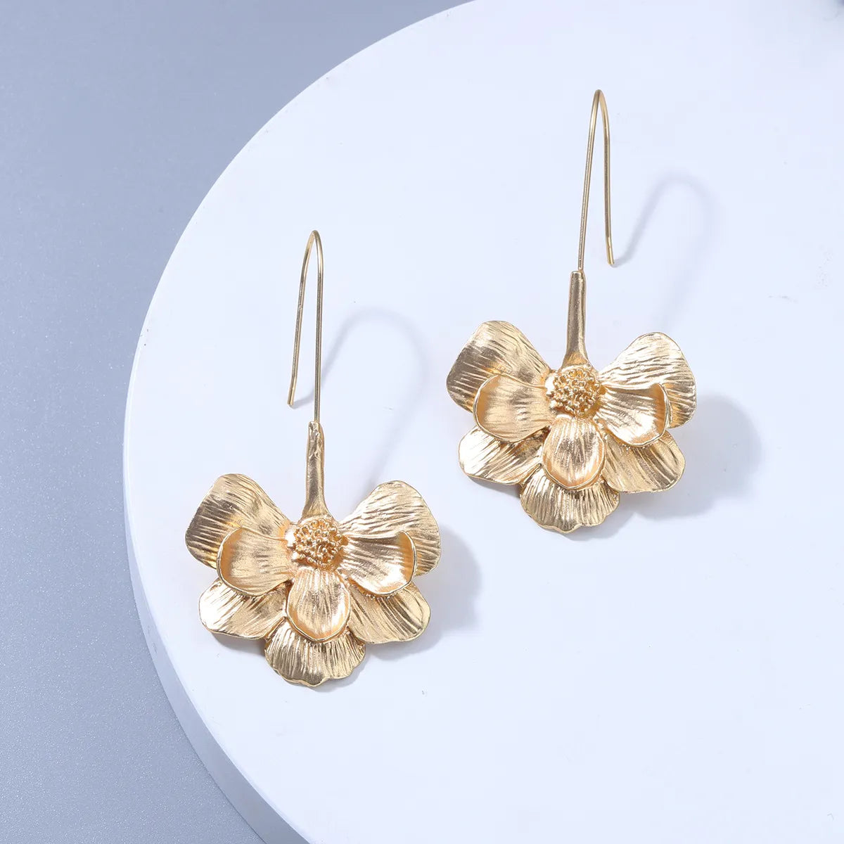 New Half-flower Long Earrings European And American Fashion Alloy Earrings